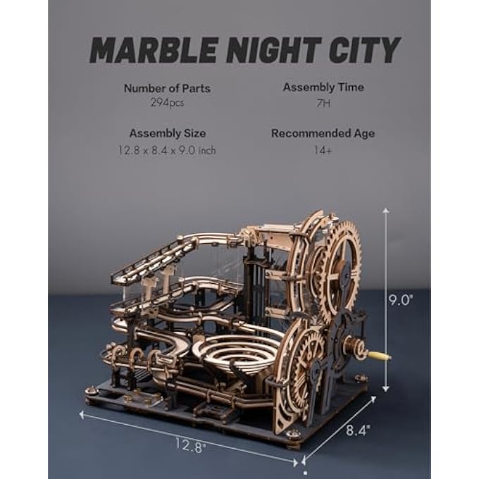 ROKR 3D PUZZLES FOR ADULTS, MODEL KITS FOR ADULTS TO BUILD, WOODEN PUZZLES CHRISTMAS BIRTHDAY GIFTS FOR ADULTS&TEENS- MARBLE NIGHT CITY LGA01 - Image 3